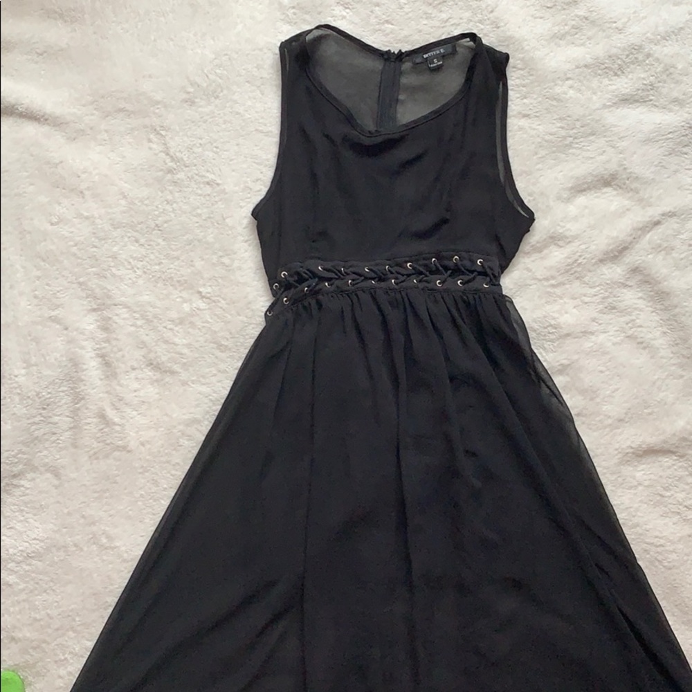 Black Sheer Dress with Accented Waist
